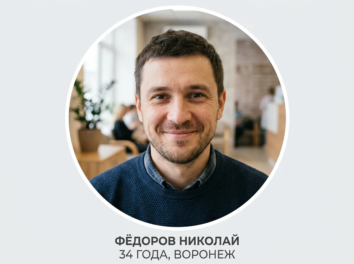 Аватар пациента Фёдорова Николая, 34 года, Воронеж, круглый портрет